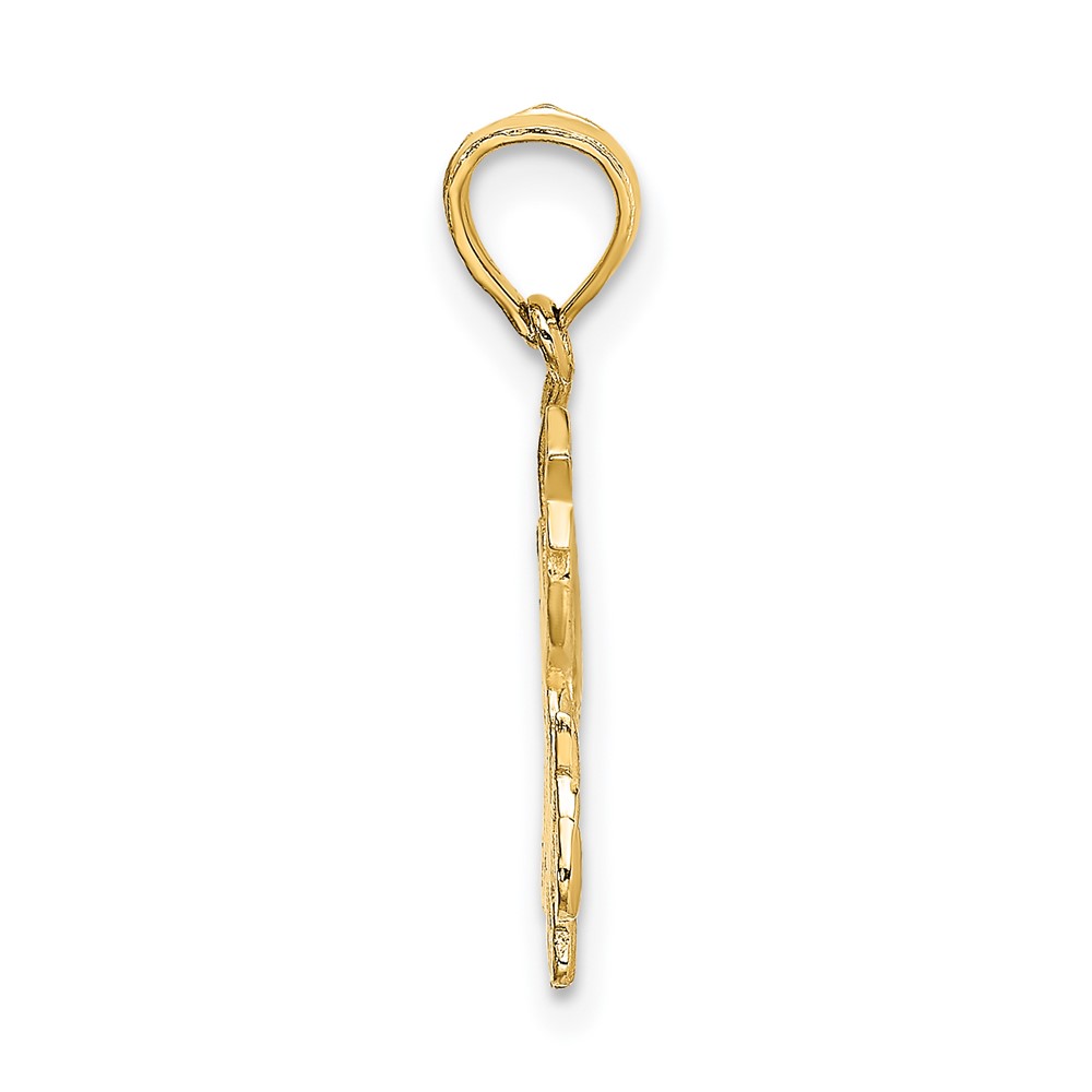 14K Angel Holding a Star on a Half Moon Charm (K6615)