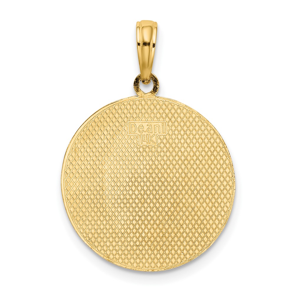 14K Circle Engraveable Center Charm (K6629)