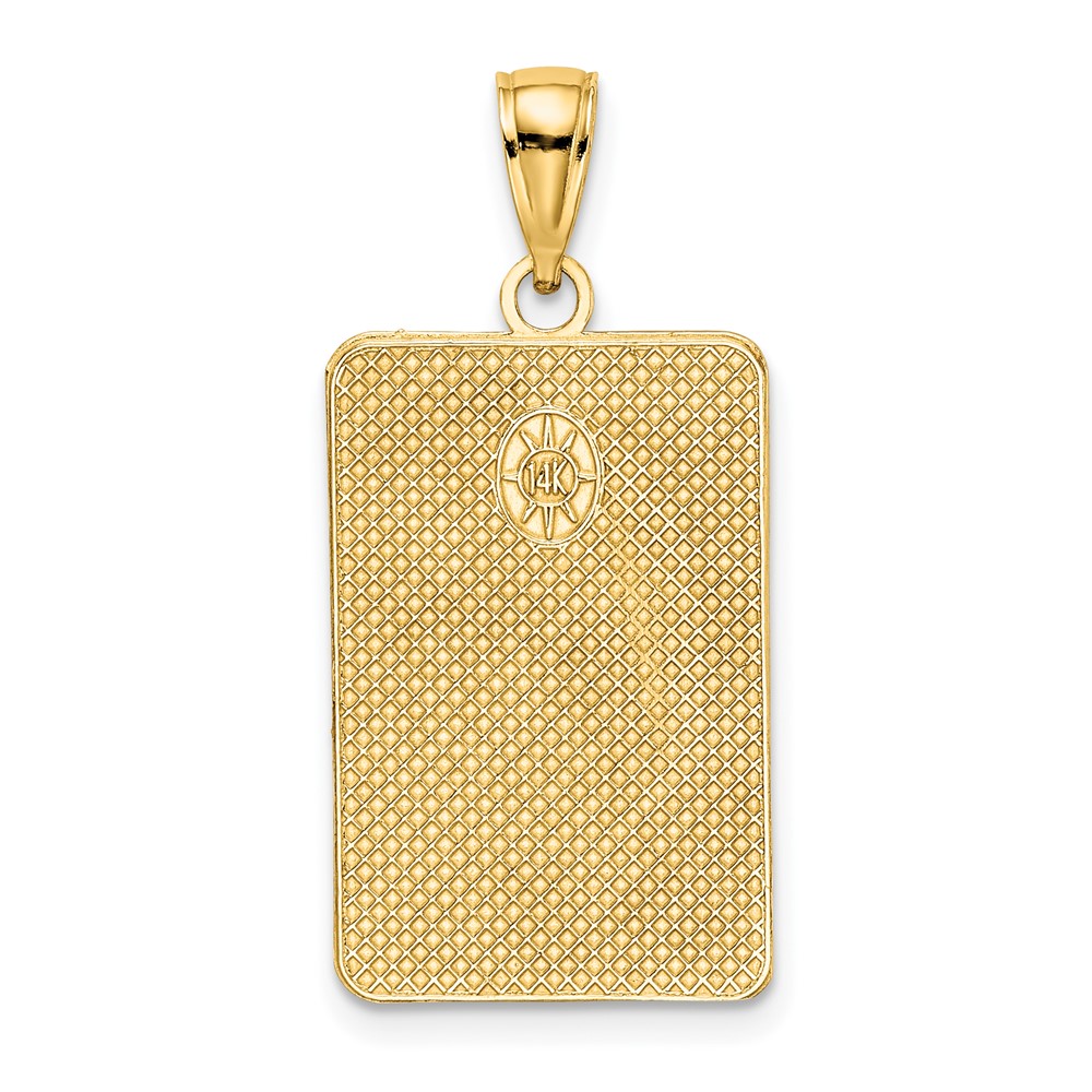 14K Rectangular Engraved Charm (K6633)