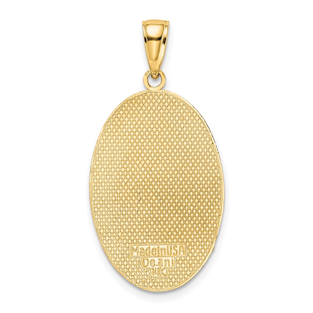 14K Oval with Engraveable Center Charm (K6637)