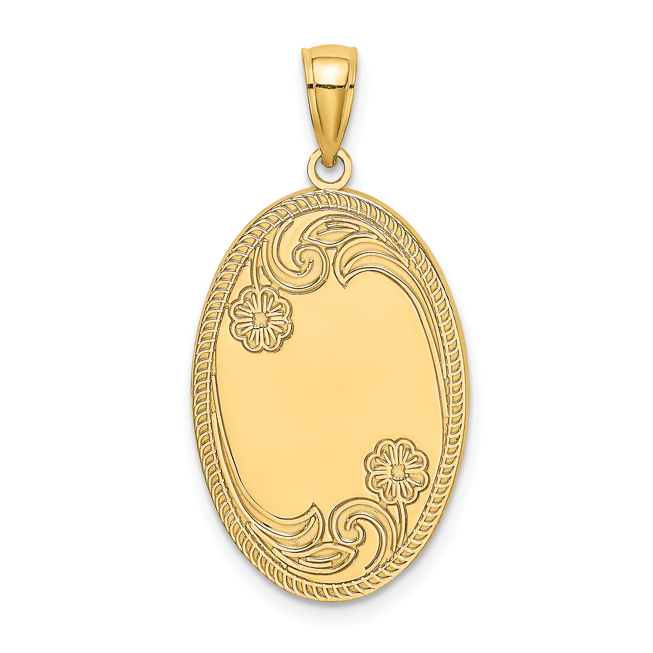 14K Oval with Engraveable Center Charm (K6637)
