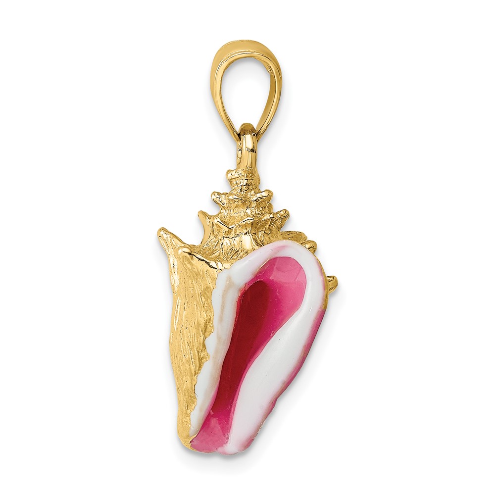 14K 3-D Enamel Conch Shell Charm (K6654)