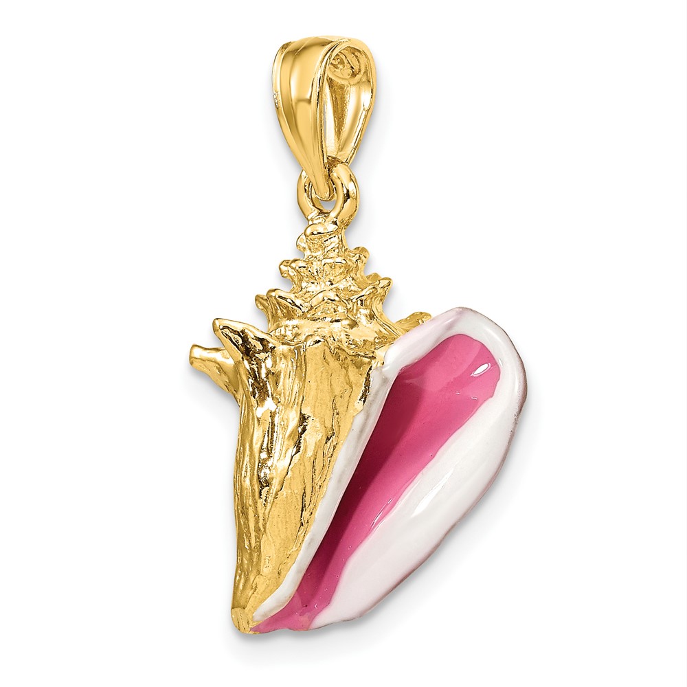 14K 3-D Enamel Conch Shell Charm (K6654)