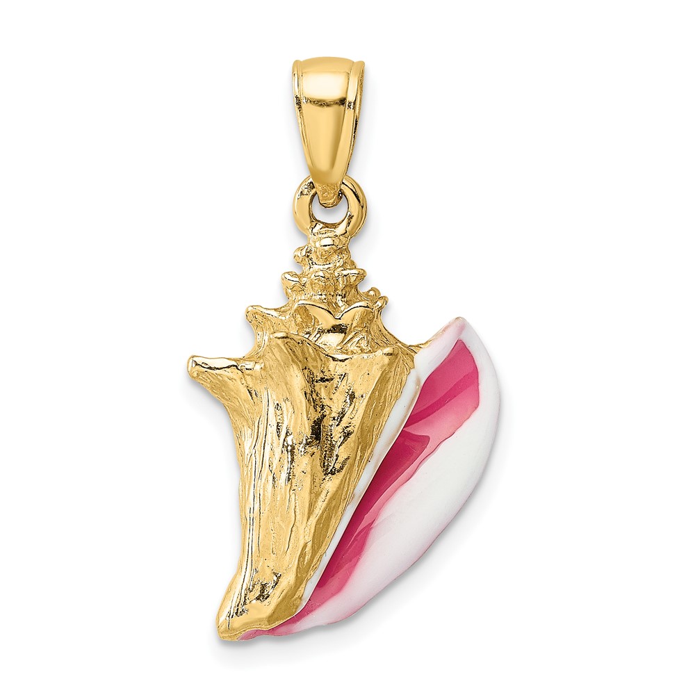 14K 3-D Enamel Conch Shell Charm (K6654)