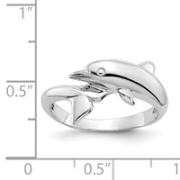 14K White Gold Dolphin Bypass Ring view 3
