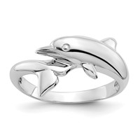 14K White Gold Dolphin Bypass Ring view 1