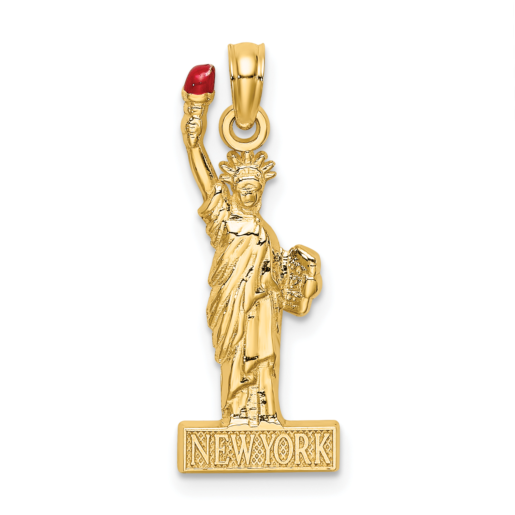 14K W ENAMEL Flame Statue Of Liberty NEW YORK Charm K6690 111 70 14k-w-enamel-flame-statue-of-liberty-new-york-charm-k6690-111-70
