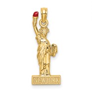 14K W ENAMEL Flame Statue Of Liberty NEW YORK Charm K6690 111 70 