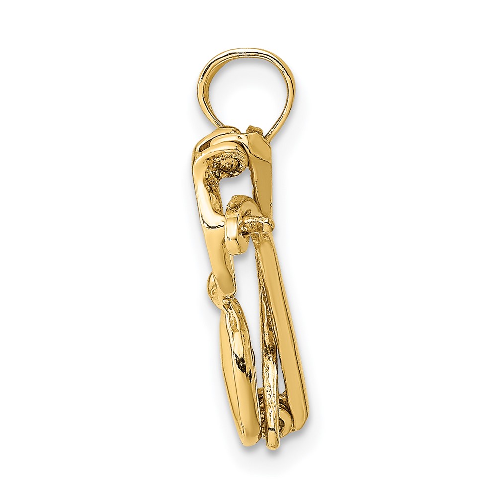 14K 3D Yellow Enameled Sunglasses Moveable Charm (K6703)