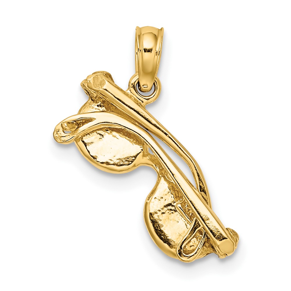 14K 3D Yellow Enameled Sunglasses Moveable Charm (K6703)