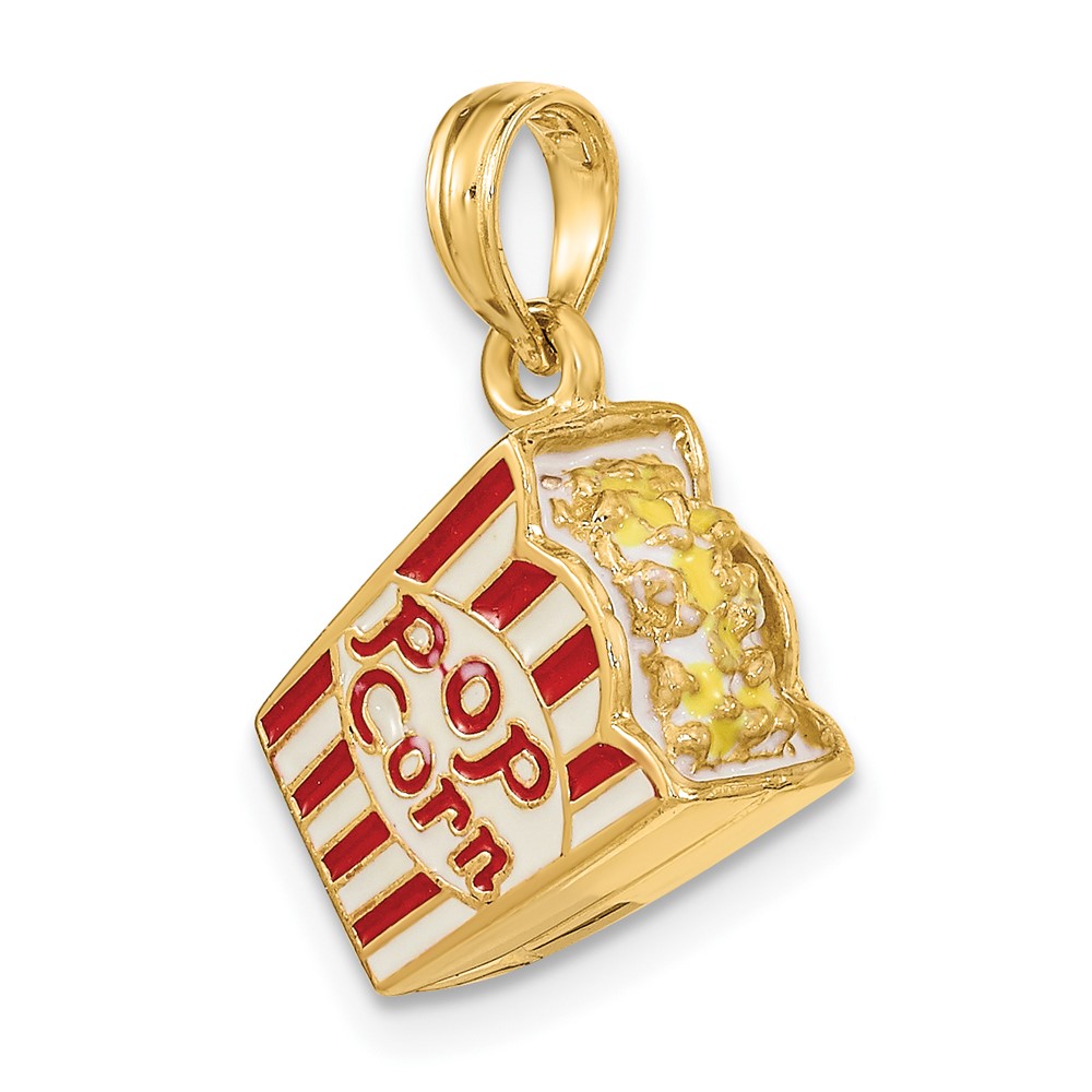14K 3-D Enameled Bag of Popcorn Charm (K6725)