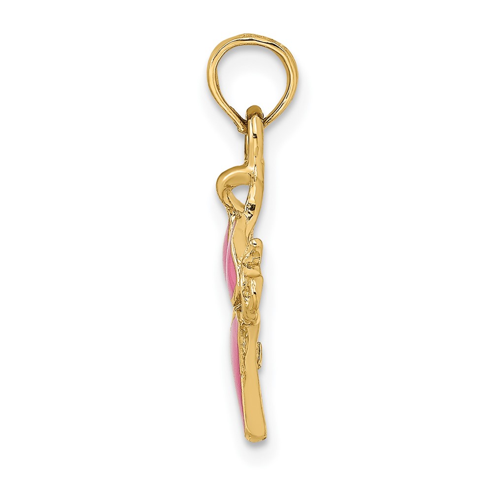 14K Pink Enameled Bikini Bathing Suit Charm (K6756)