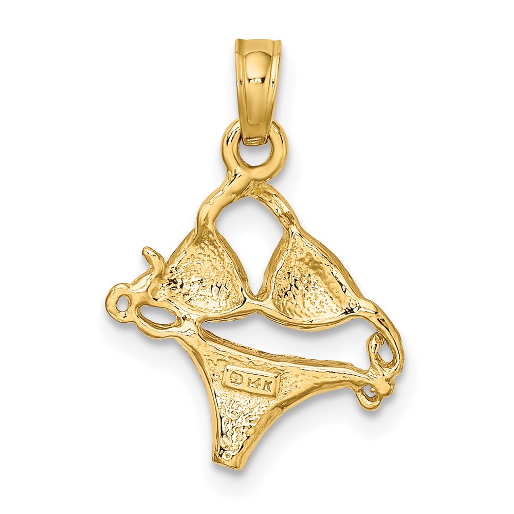 14K Pink Enameled Bikini Bathing Suit Charm (K6756)