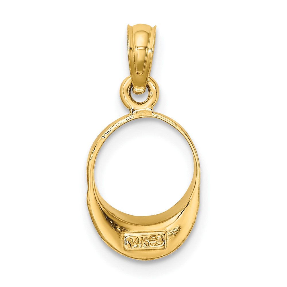 14K Aqua Enameled Beach Sun Visor Charm (K6759)