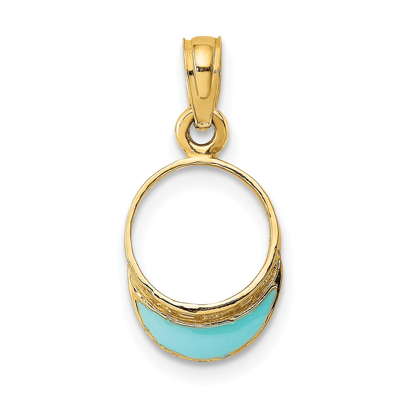 14K Aqua Enameled Beach Sun Visor Charm (K6759)
