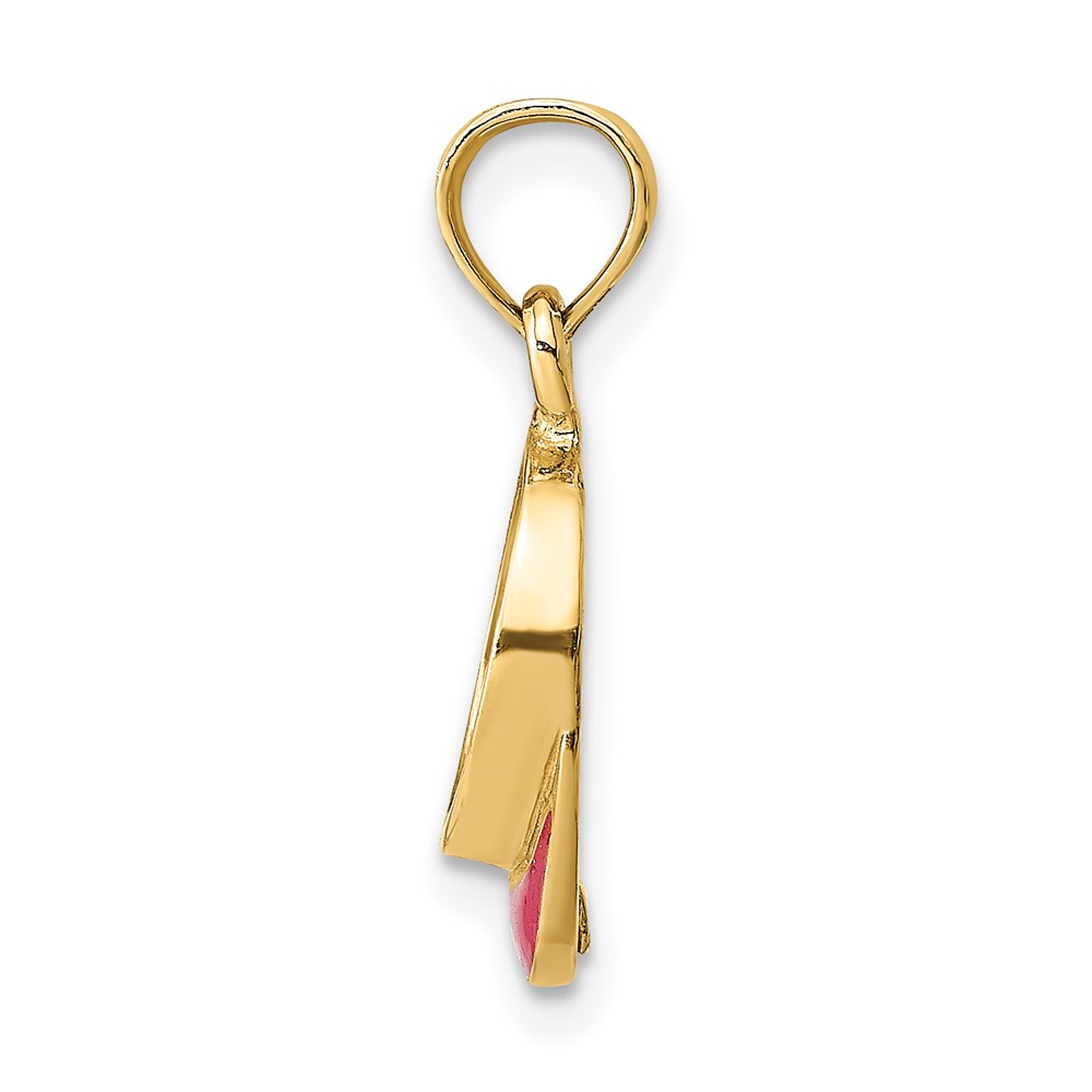 14K Fuschia Enameled Beach Sun Visor Charm (K6760)