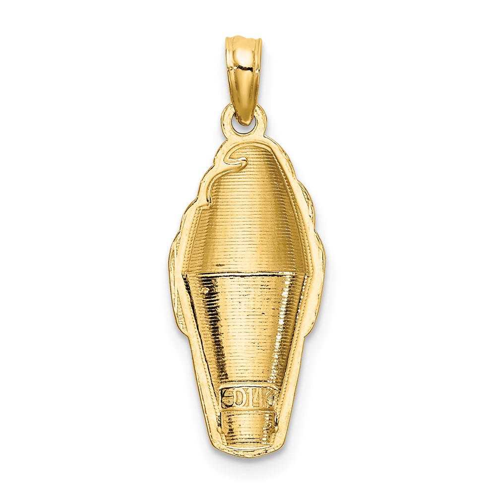 14K Pink Enameled Strawberry Ice Cream Cone Charm (K6799)