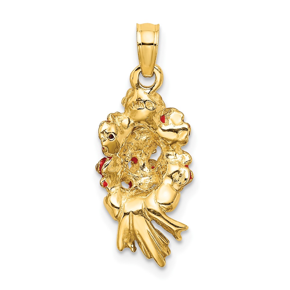 14K Enameled Bouquet of Red Roses (K6825)