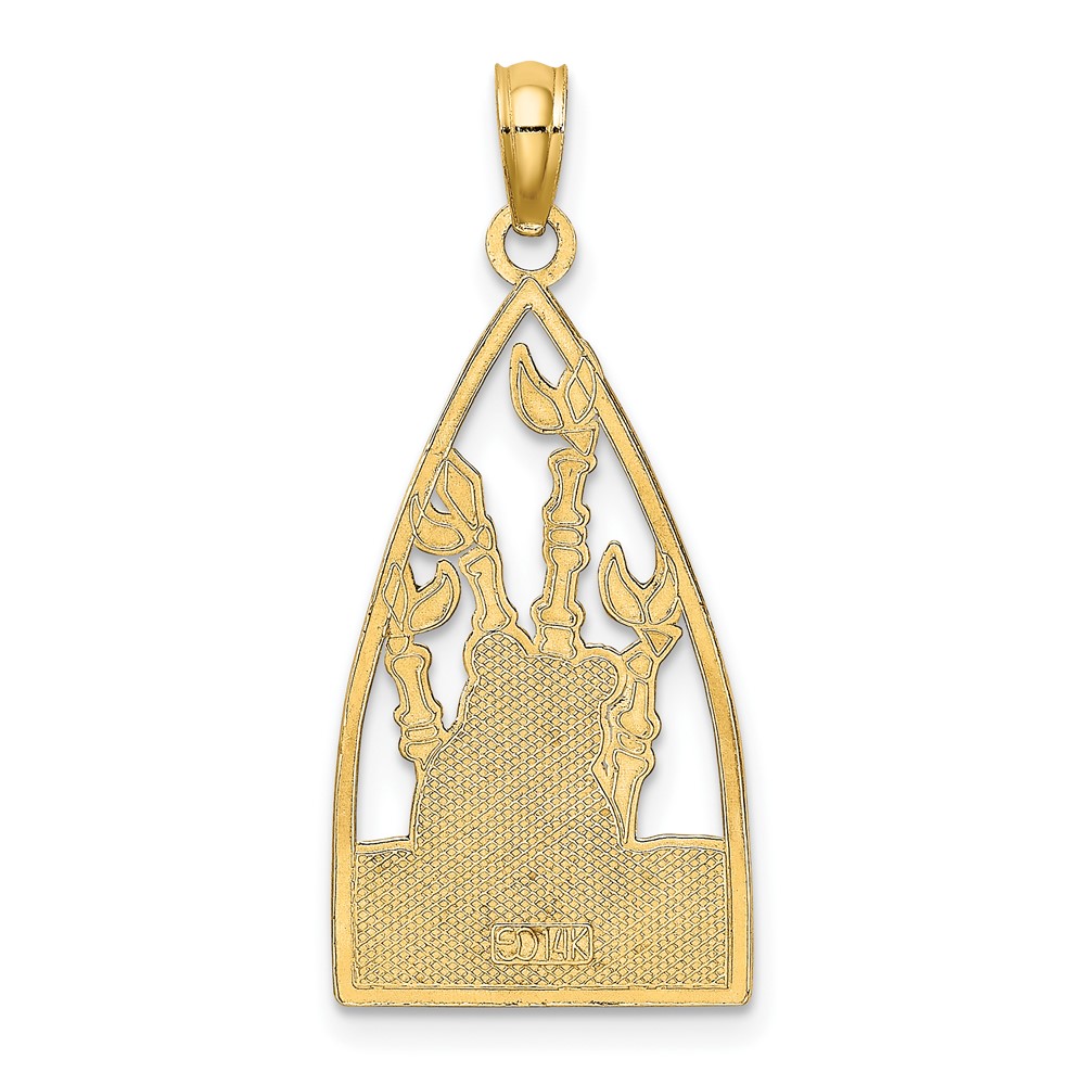 14K Enamel Panda Bear and Bamboo Charm (K6838)