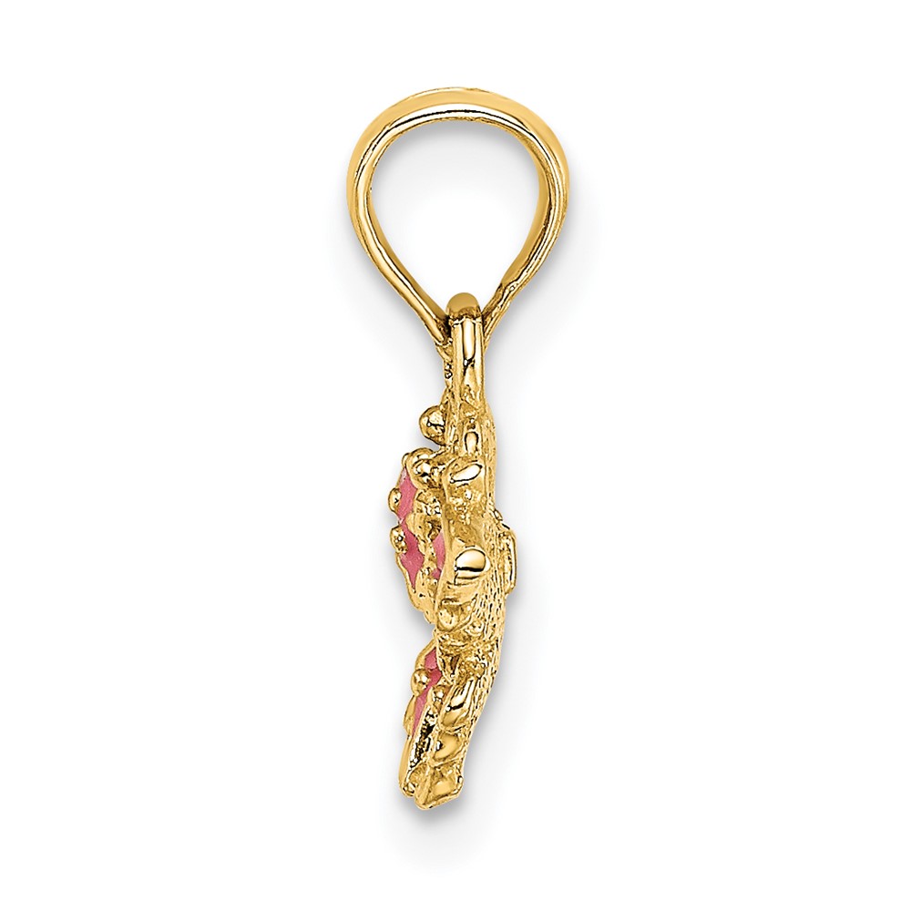 14K Enamel Mini Pink Butterfly Charm (K6845)