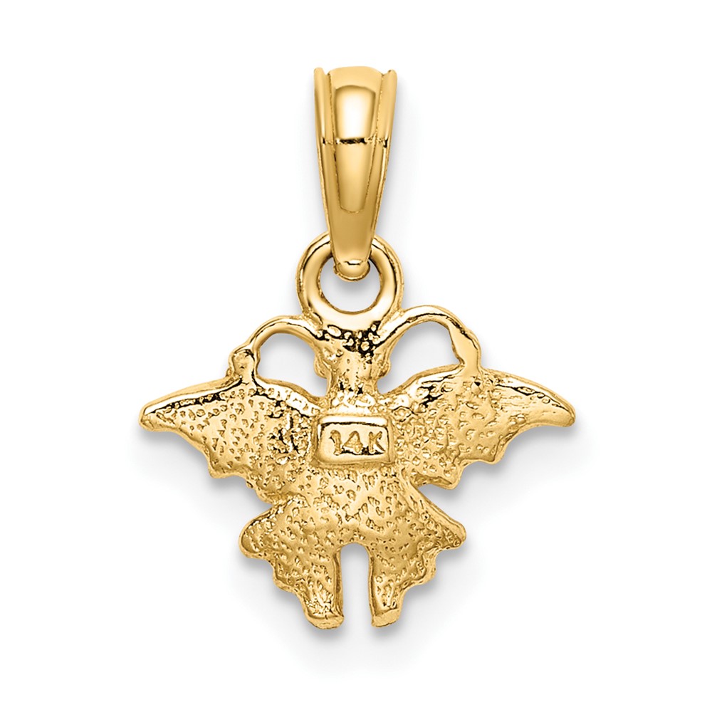 14K Enamel Mini Pink Butterfly Charm (K6845)