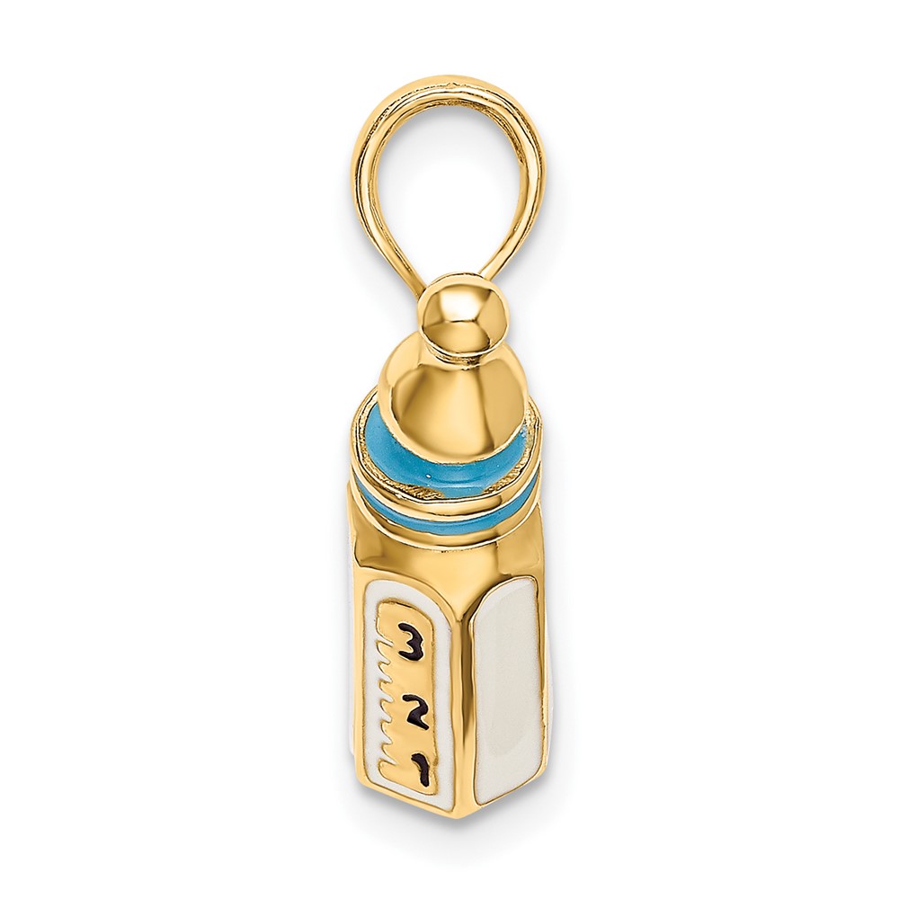 14K 3-D w/ Enamel Baby Bottle Charm (K6849)
