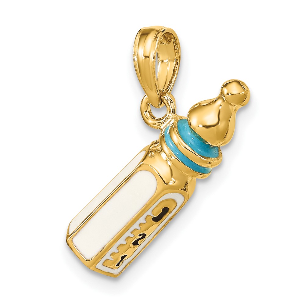 14K 3-D w/ Enamel Baby Bottle Charm (K6849)