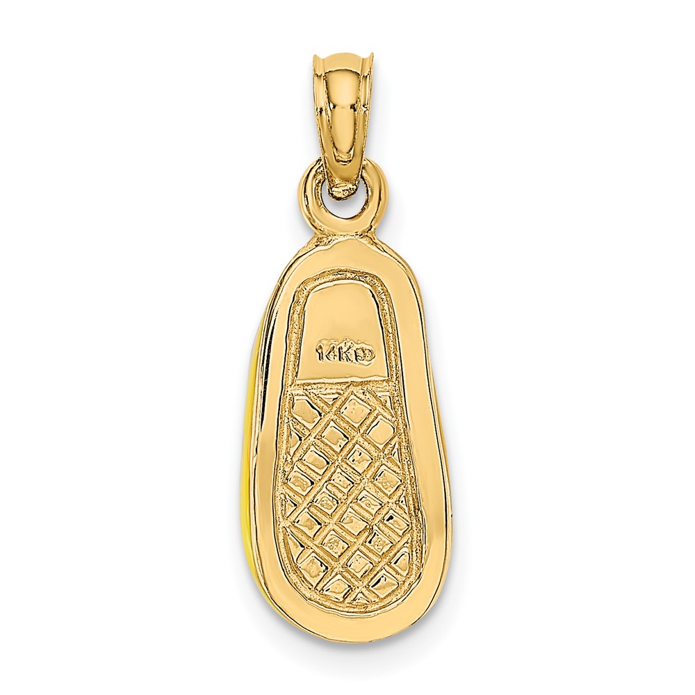 14K 3-D w/ Yellow Enamel Baby Shoe Charm (K6852)