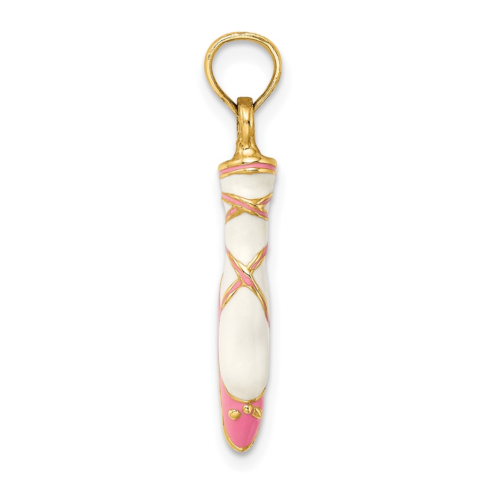 14K 3-D Enamel Ballet Shoe Charm (K6857)