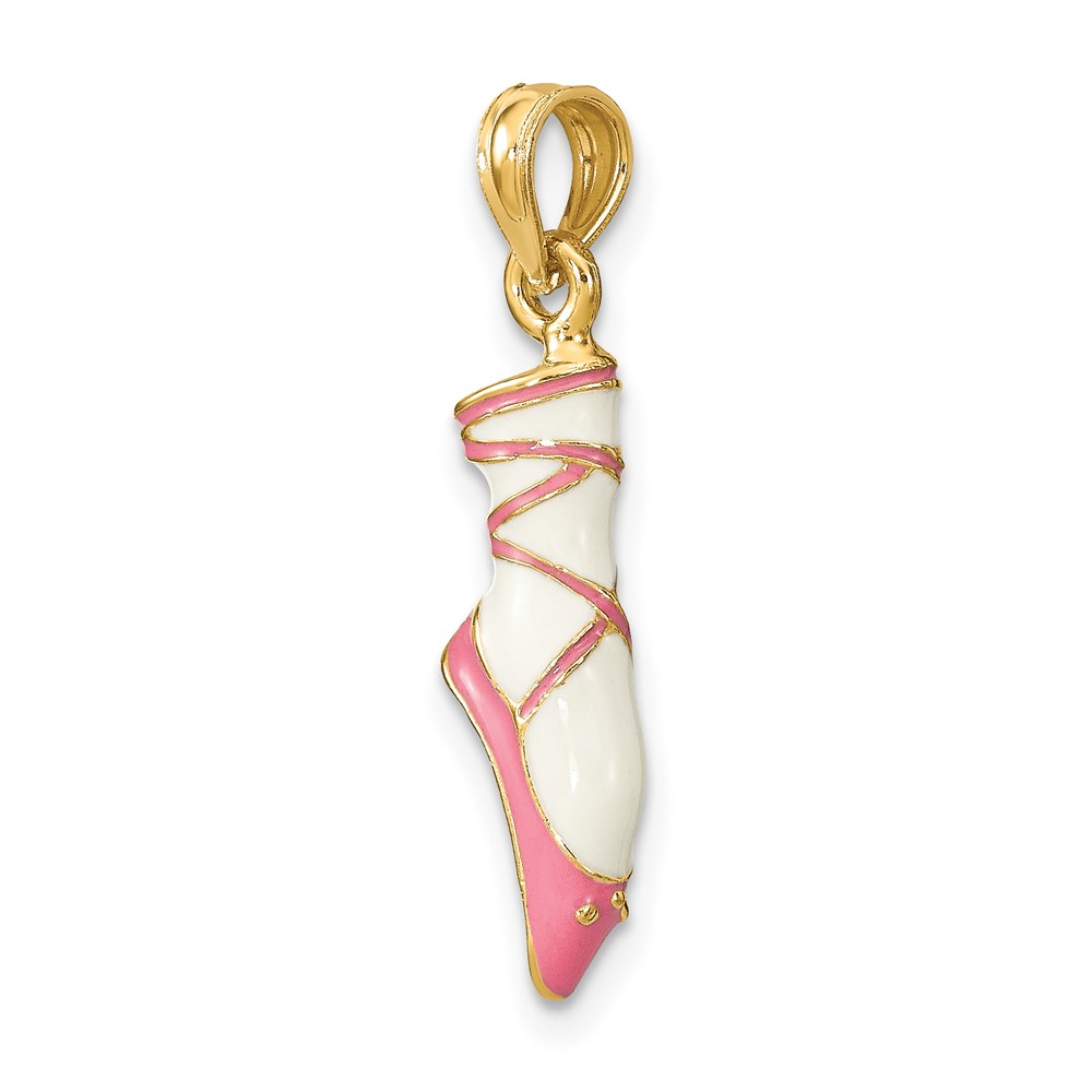 14K 3-D Enamel Ballet Shoe Charm (K6857)