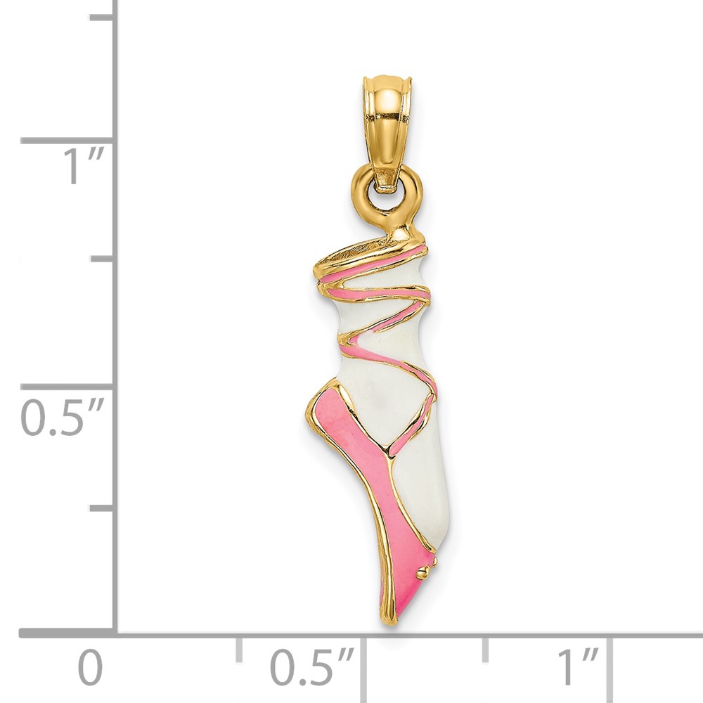 14K 3-D Enamel Ballet Shoe Charm (K6857)