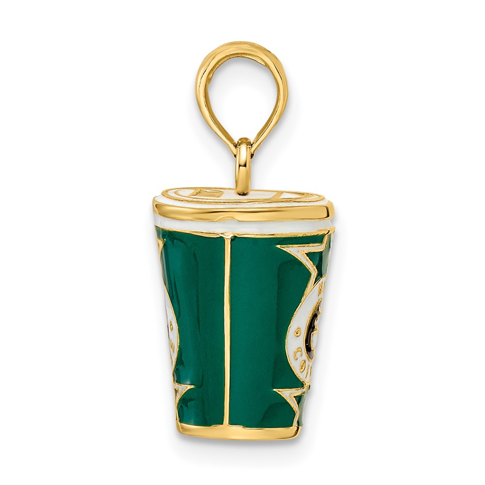 14k 3-D Enameled Coffee Cup Charm (K6875)