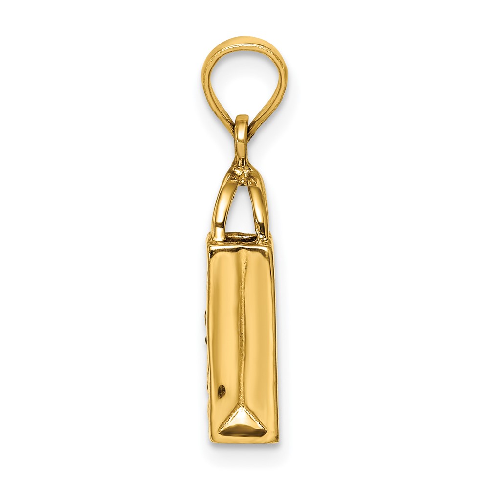 14K 3-D Enameled Jack-o-Lantern Trick or Treat Bag Charm (K6884)