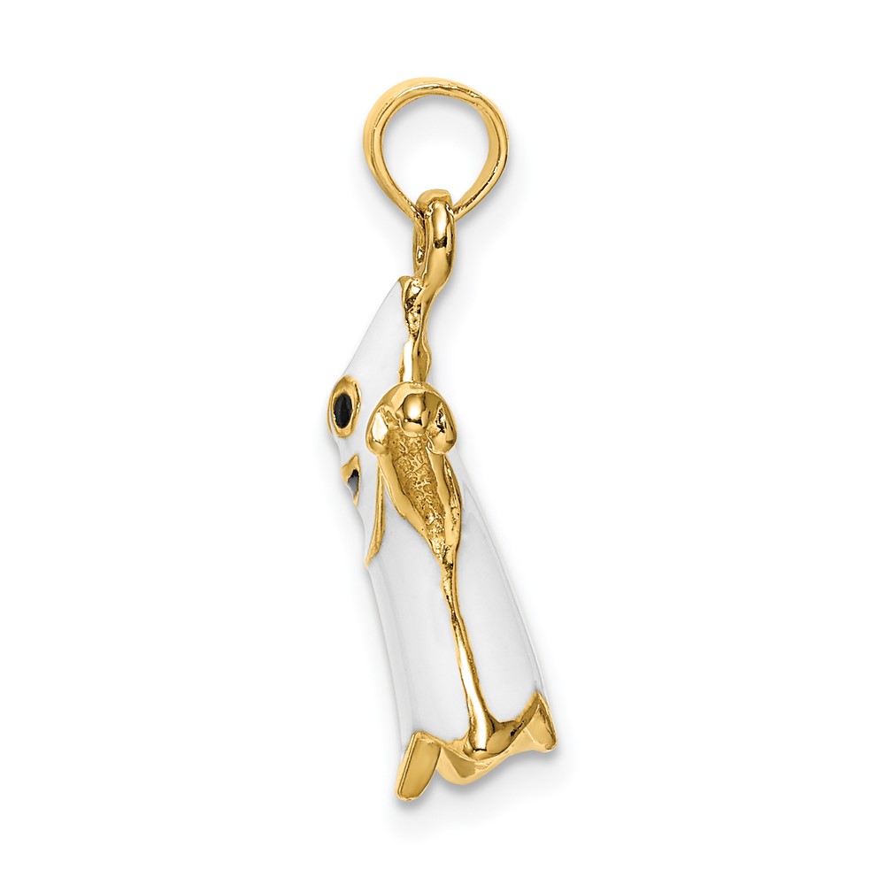 14K 3-D Enameled Ghost Charm (K6885)