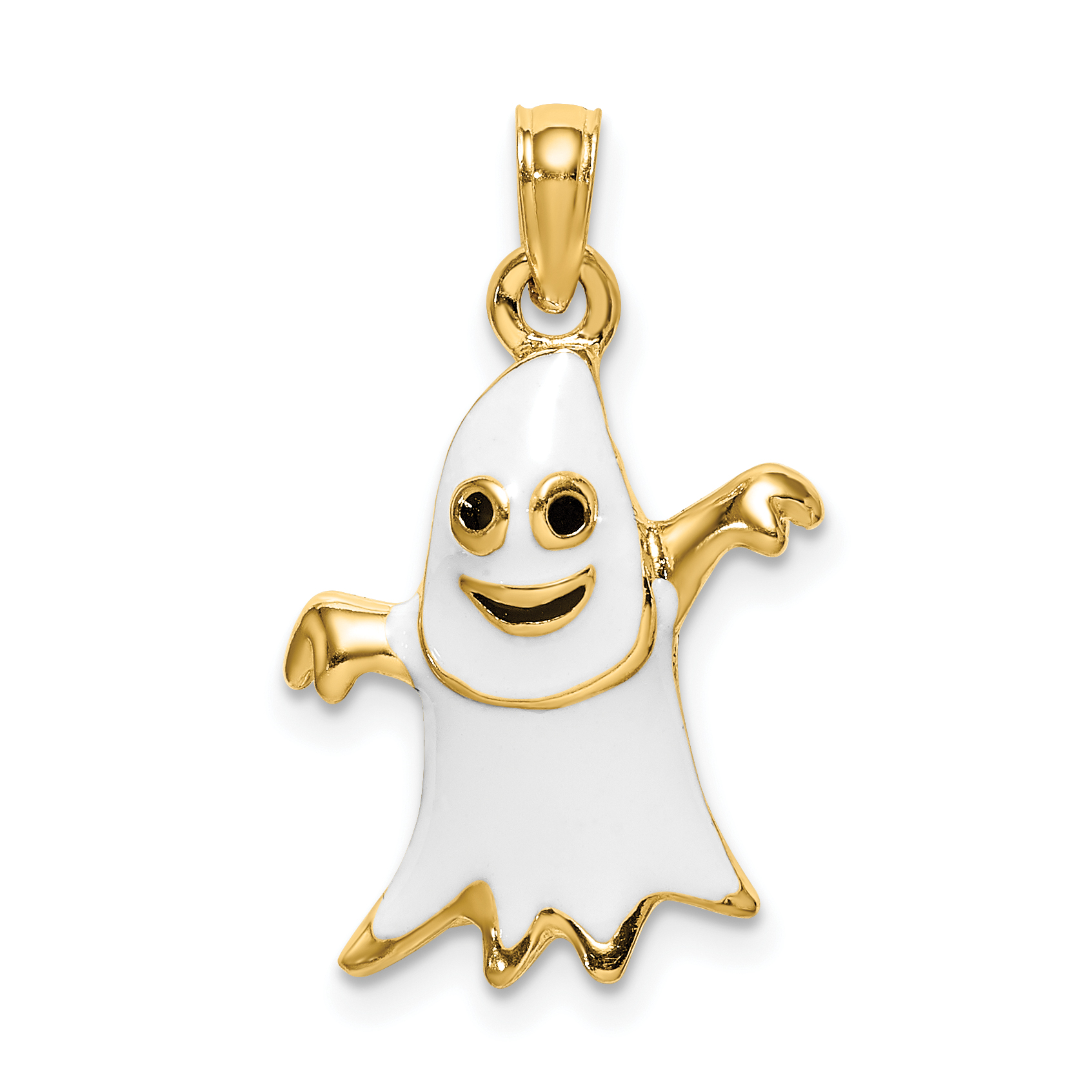 14K 3-D Enameled Ghost Charm (K6885)