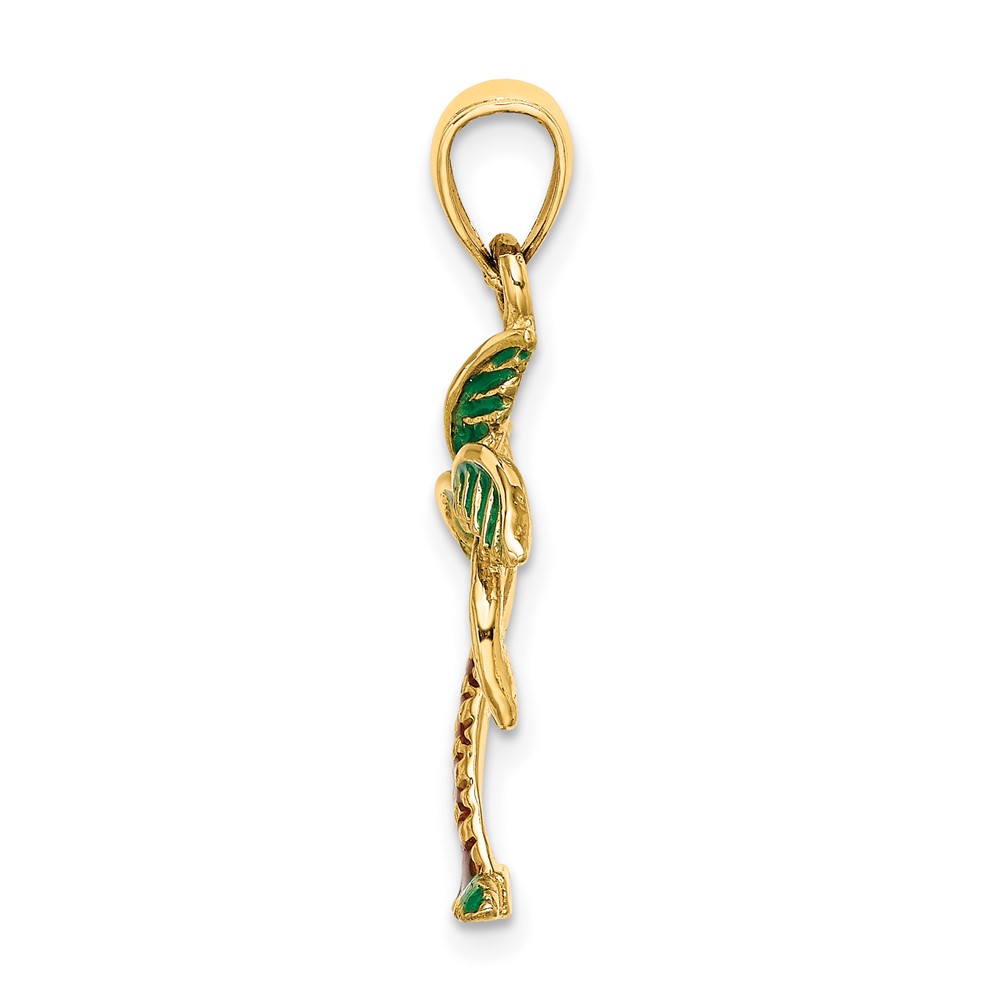 14K Enamel Palm Tree Charm (K6891)