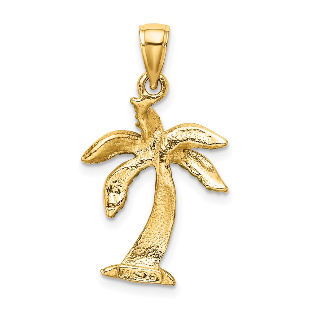 14K Enamel Palm Tree Charm (K6891)