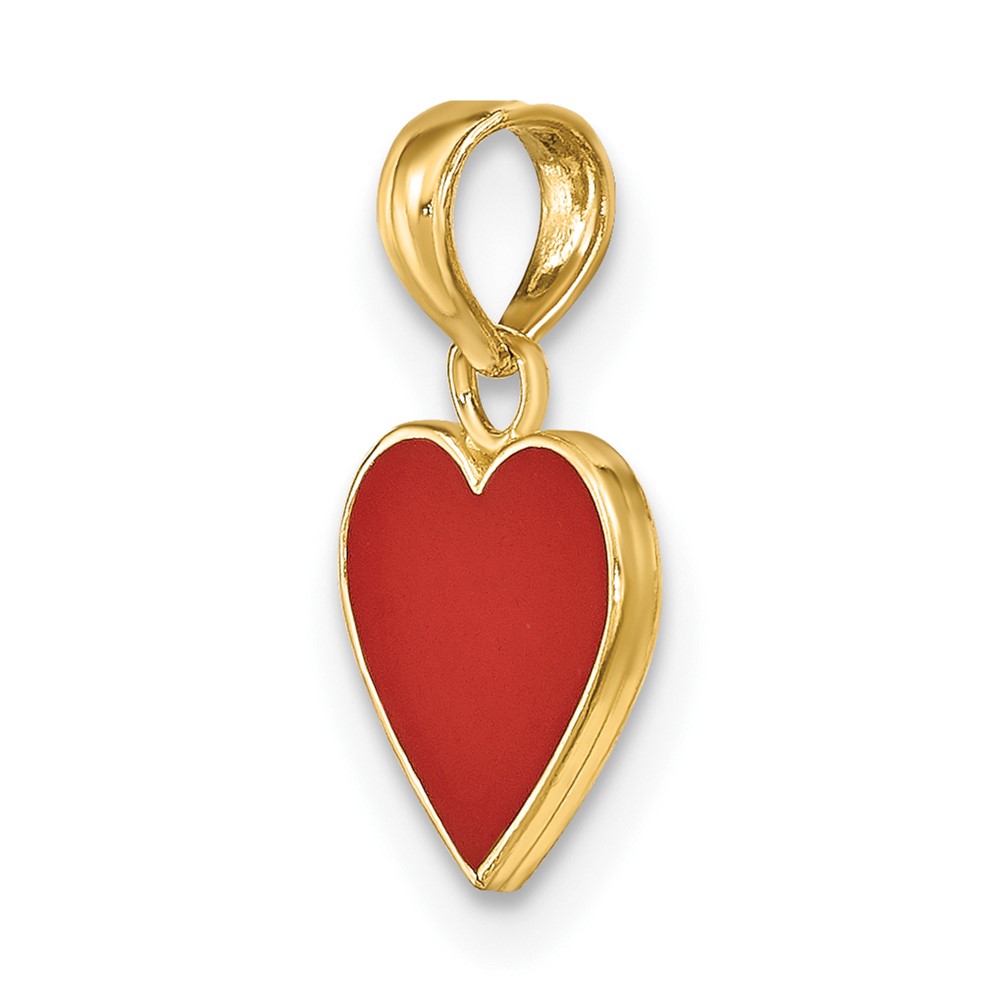 14K Polished Enameled Heart Pendant (K6892)