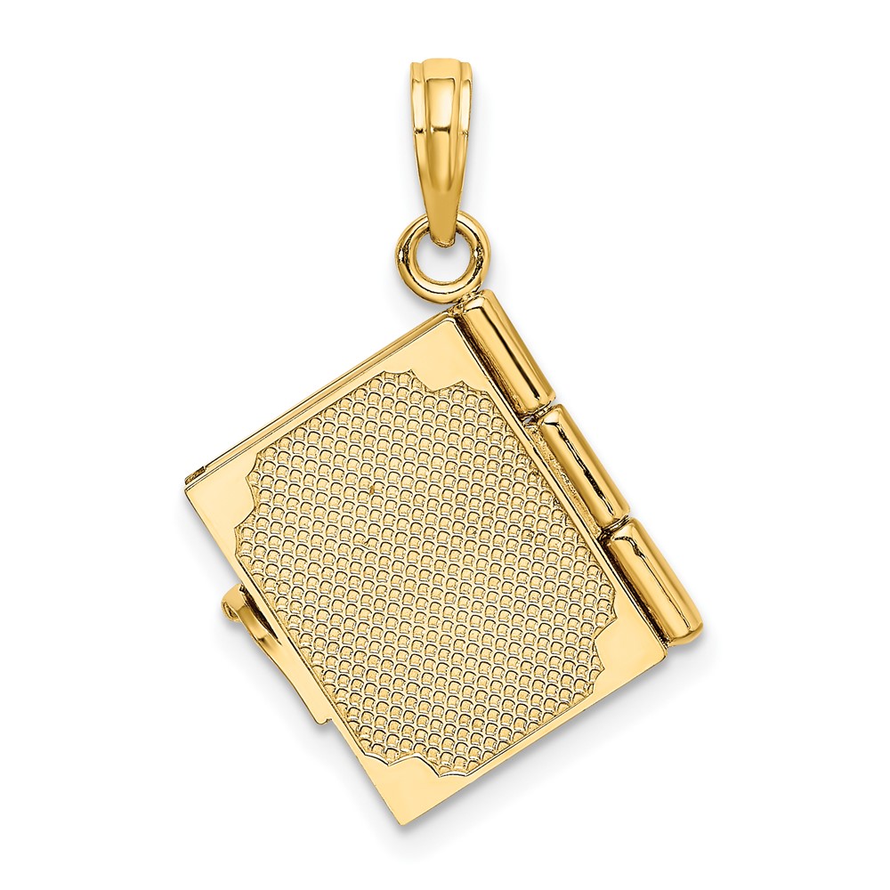 14K Enameled 3D Moveable MY LOVE STORY Book Pendant (K6894)