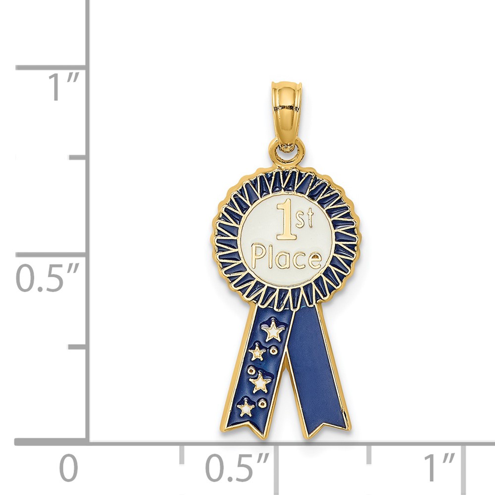 14K Enamel 1st PLACE Ribbon Charm (K6964)