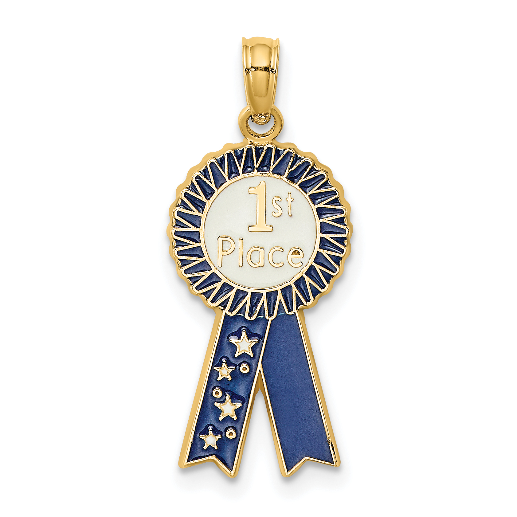 14K Enamel 1st PLACE Ribbon Charm (K6964)