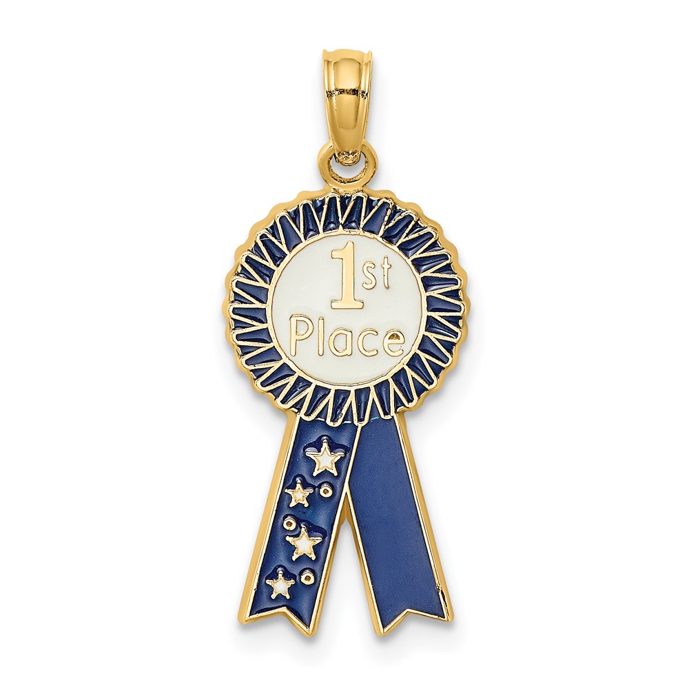 14K Enamel 1st PLACE Ribbon Charm (K6964)