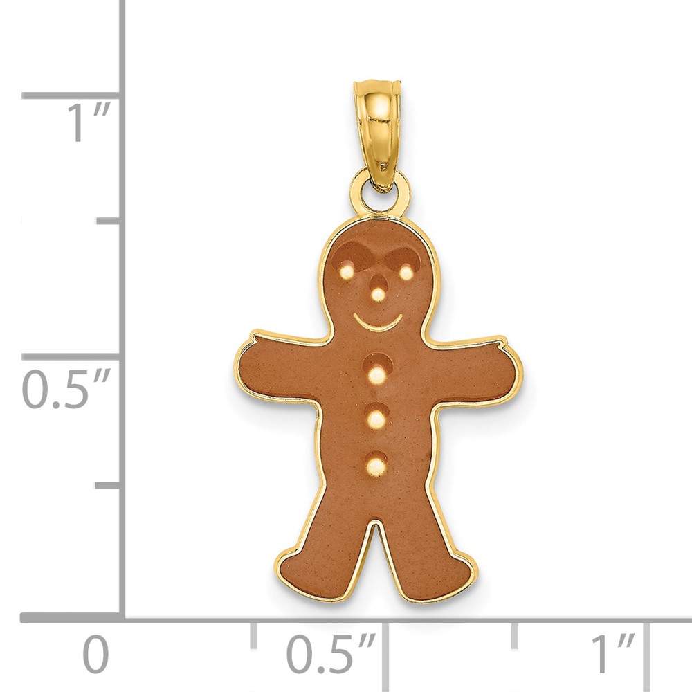 14K 3-D Enameled Gingerbread Man Charm (K6970)