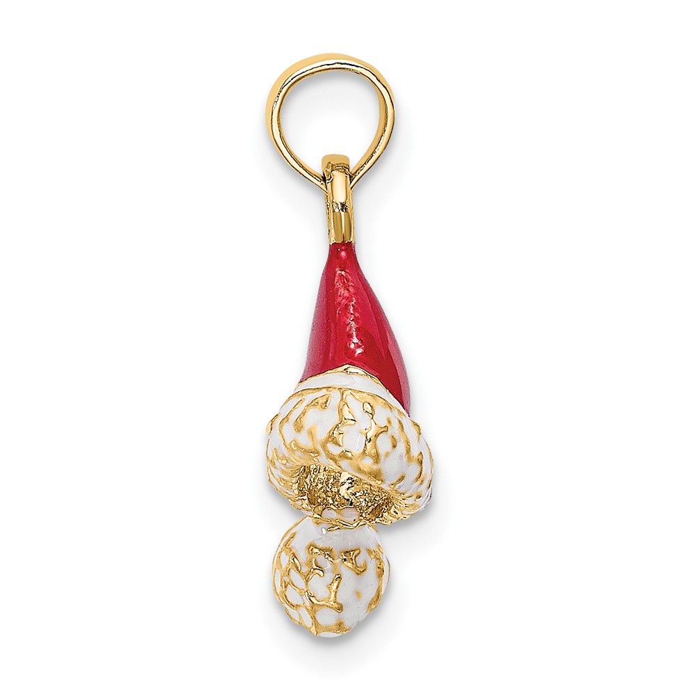 14K 3-D w/ Red and White Enamel Santa Hat Charm (K6981)