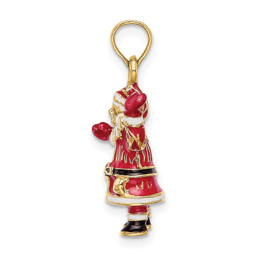 14K 3-D Enamel Santa Charm (K6984)