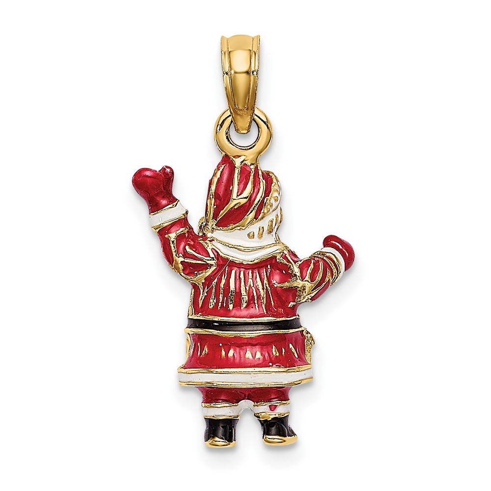 14K 3-D Enamel Santa Charm (K6984)