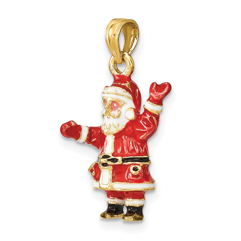 14K 3-D Enamel Santa Charm (K6984)