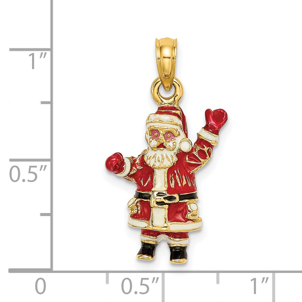 14K 3-D Enamel Santa Charm (K6984)