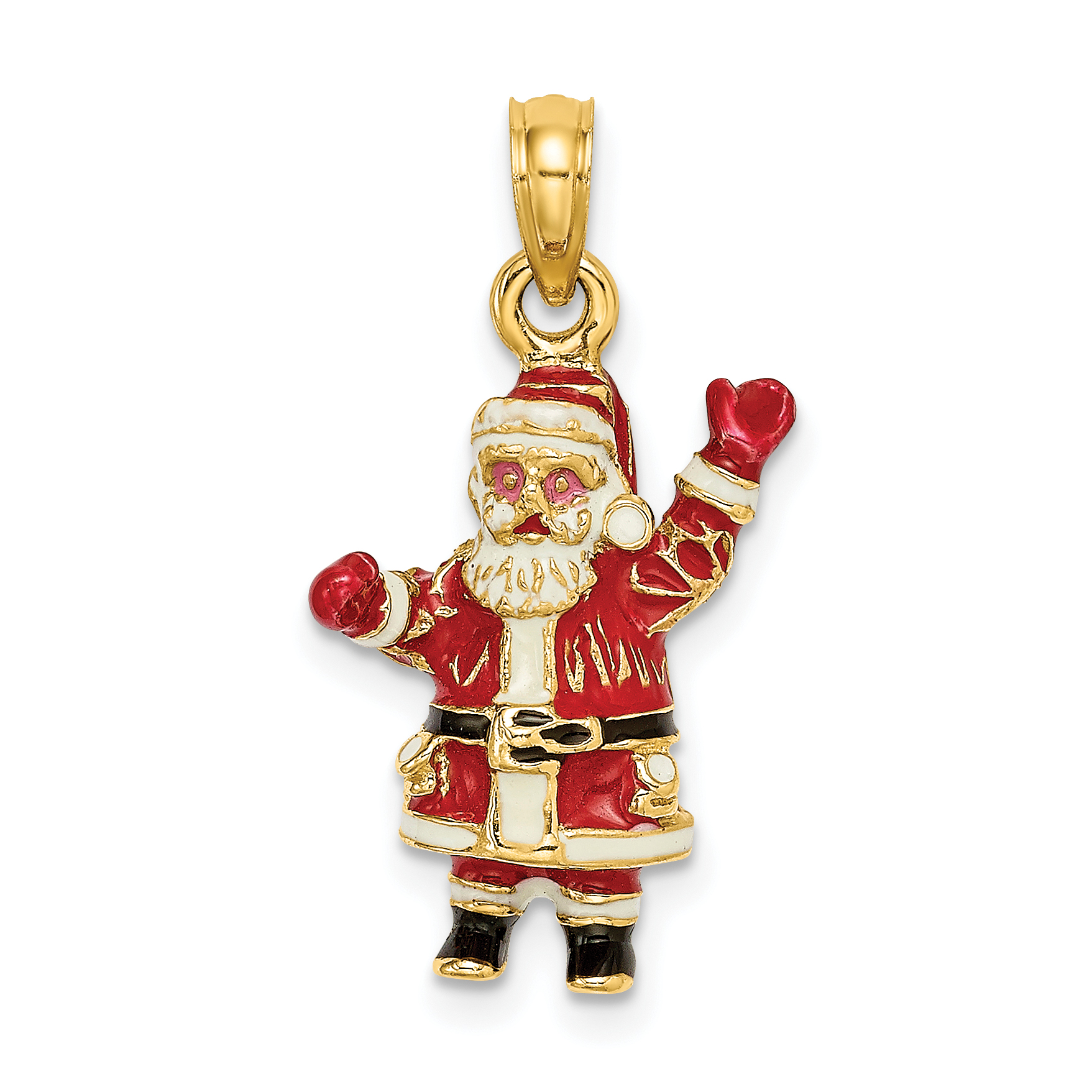 14K 3-D Enamel Santa Charm (K6984)