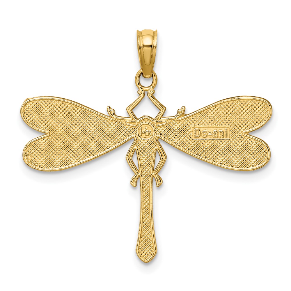14K Multi Color Enamel Dragonfly Charm (K6986)